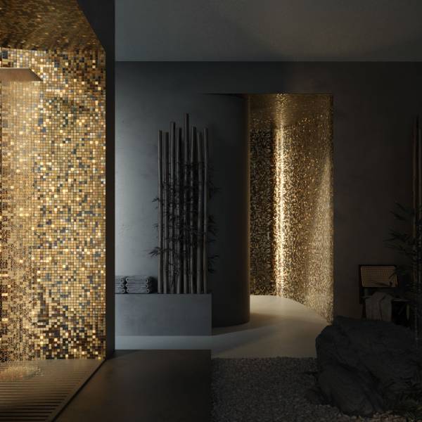 Mosaïques avec insert Or 24 carats