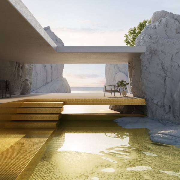 Mosaïques avec insert Or 24 carats