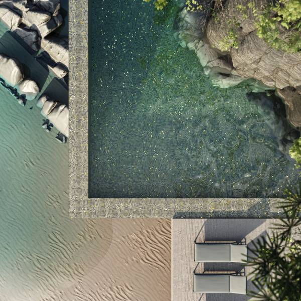 Mosaïques avec insert Or 24 carats