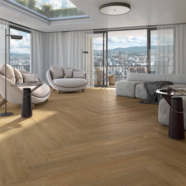 Carrelage pose chevrons effet bois EFB-VI01