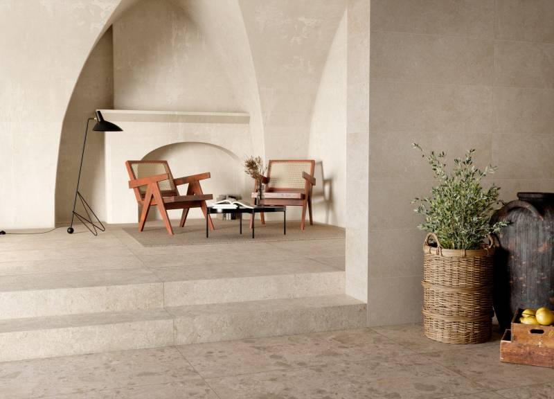 Carrelage effet pierre beige antibacterien PI-RA01