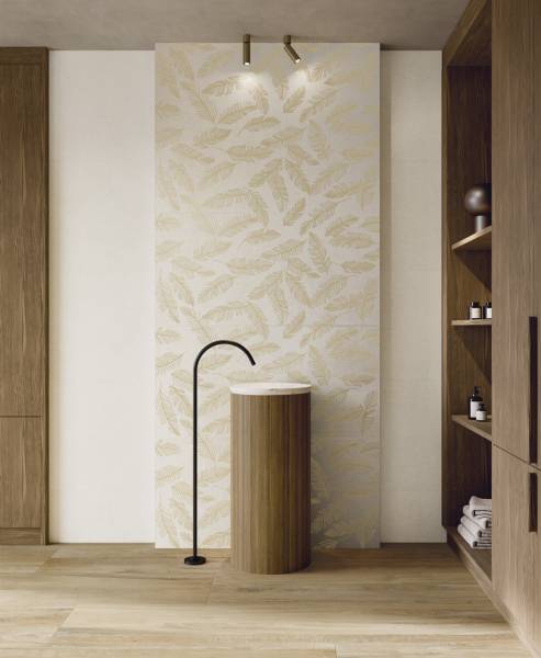 Faience blanche plumes FLO-FO02